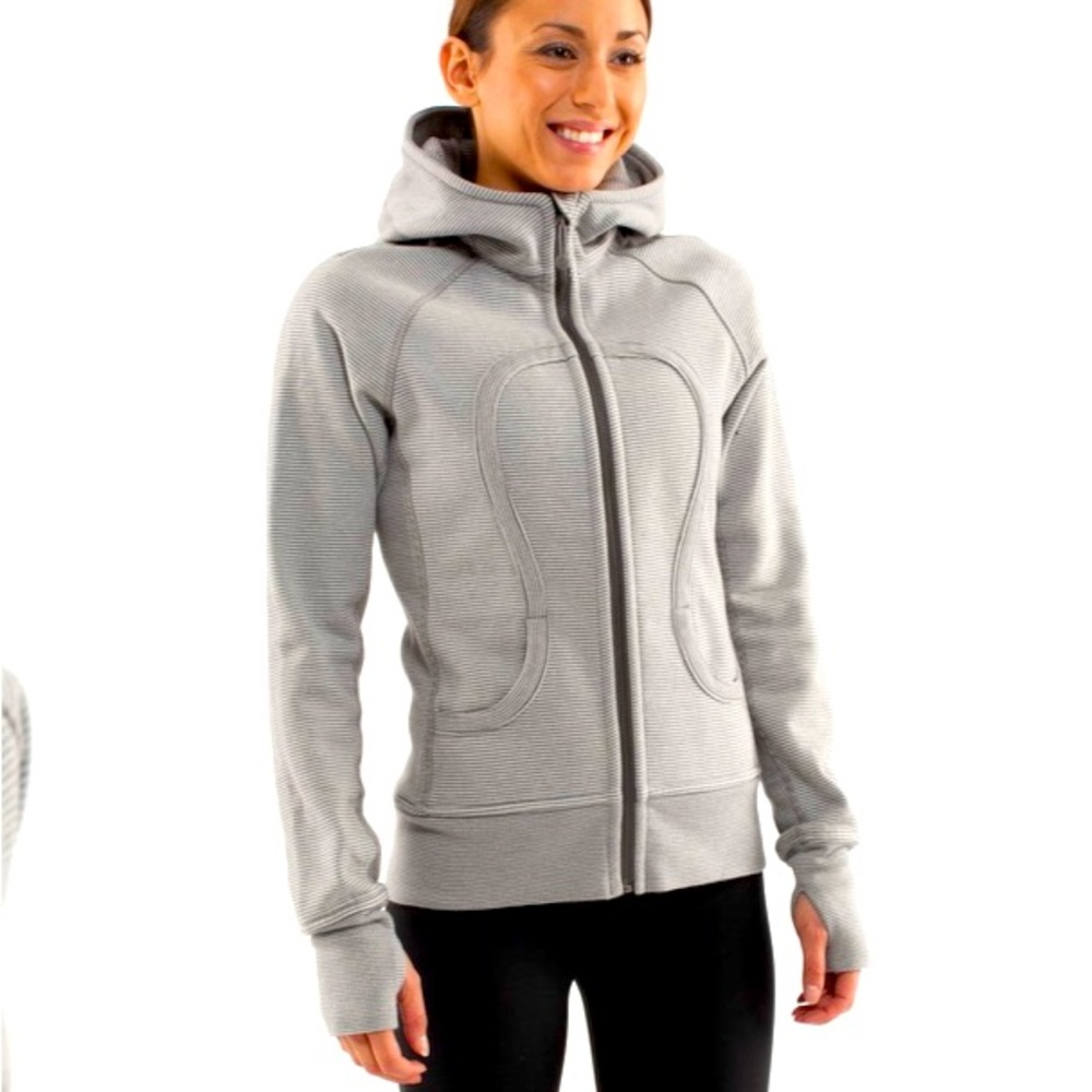 Lululemon Scuba Hoodie ~ micro stripe grey